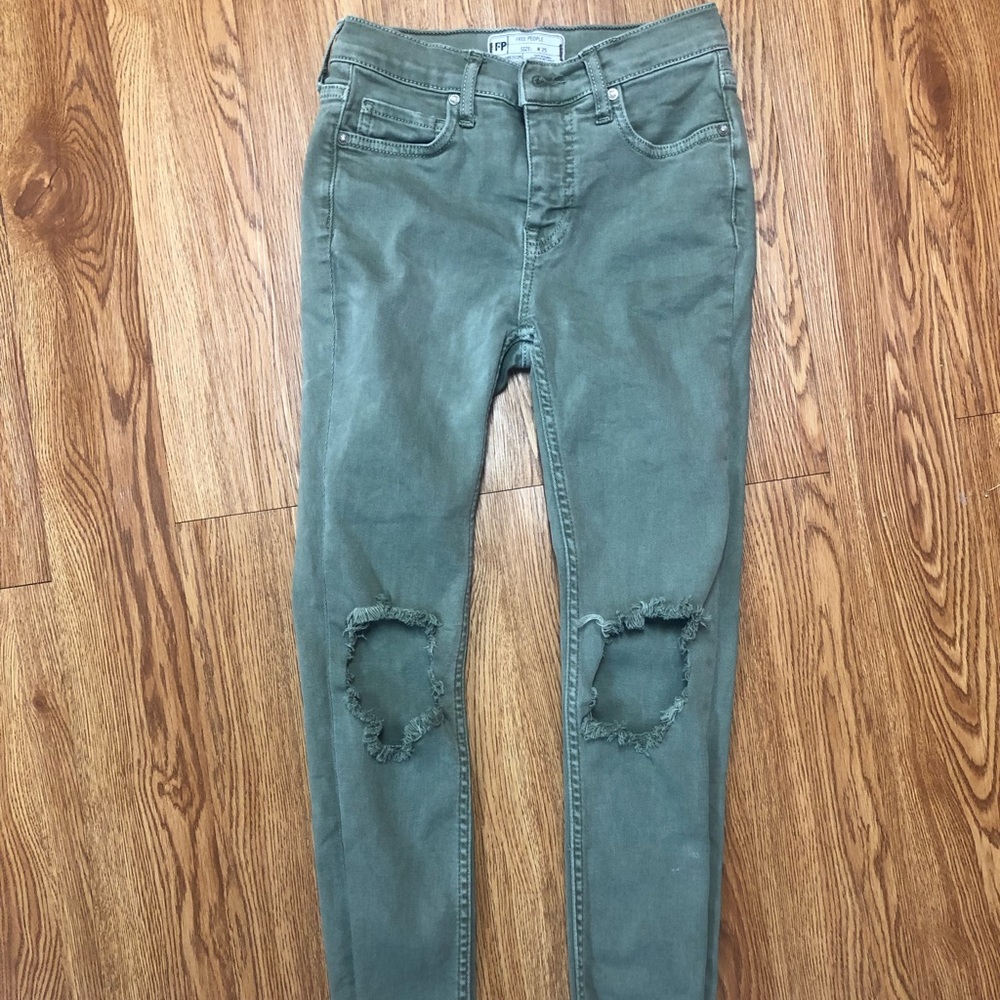 Green Free People jeans